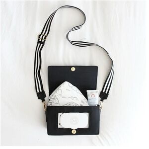 Tote Savvy Change Kit + Mini Crossbody in Black NEW